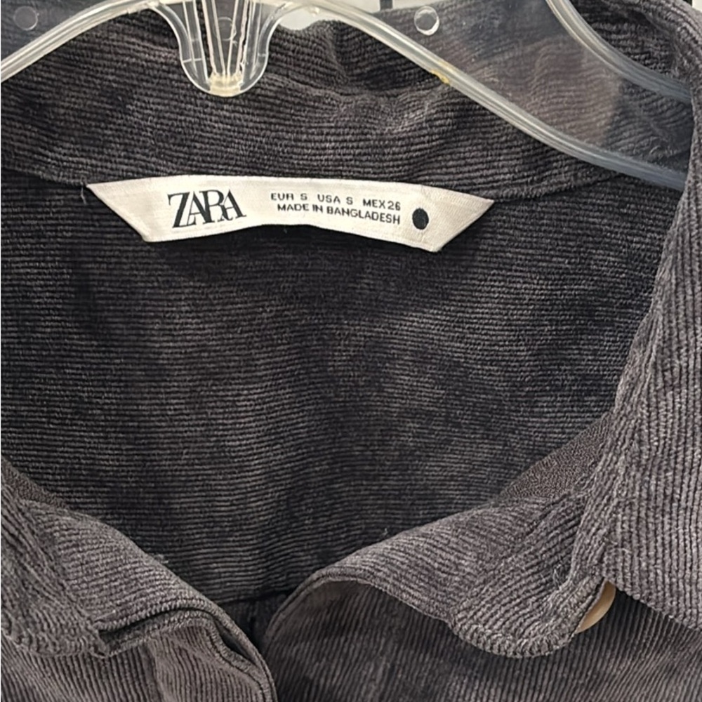 Zara Charcoal Gray Button-Down Shirt - Picture 3 of 4